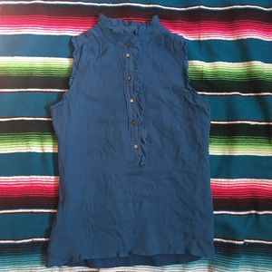J.Crew Silk Button Up Sleeveless Blouse
